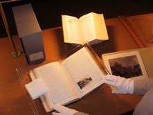Western Reserve Historical Society Library manuscript, gloves and book cradle