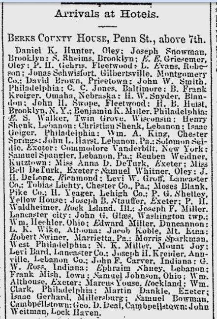 Reading Eagle 7 Feb. 1868 p. 3 col. 3